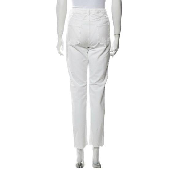 Sandro Paris High Rise Button Raw Hem Denim Jeans White Size European 36 |‎ 4 - Picture 3 of 11